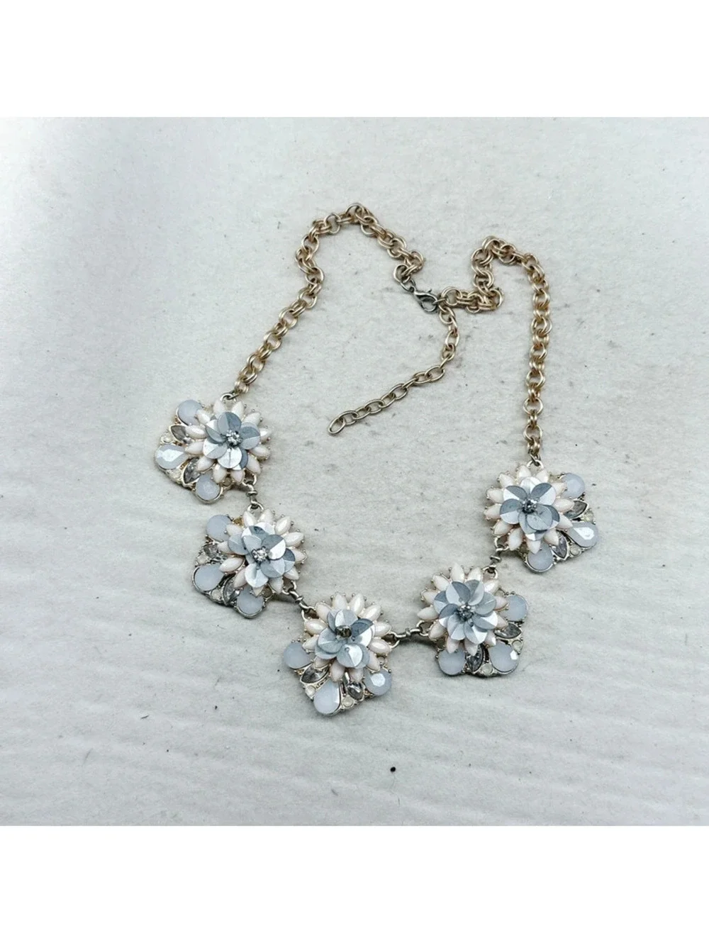 848mc. Matte Goldtone Bling Necklace
